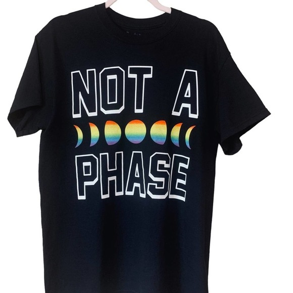 Pride Spencer’s Gifts “Not A phase” Moon T ShIrt Support Equality - Picture 1 of 5